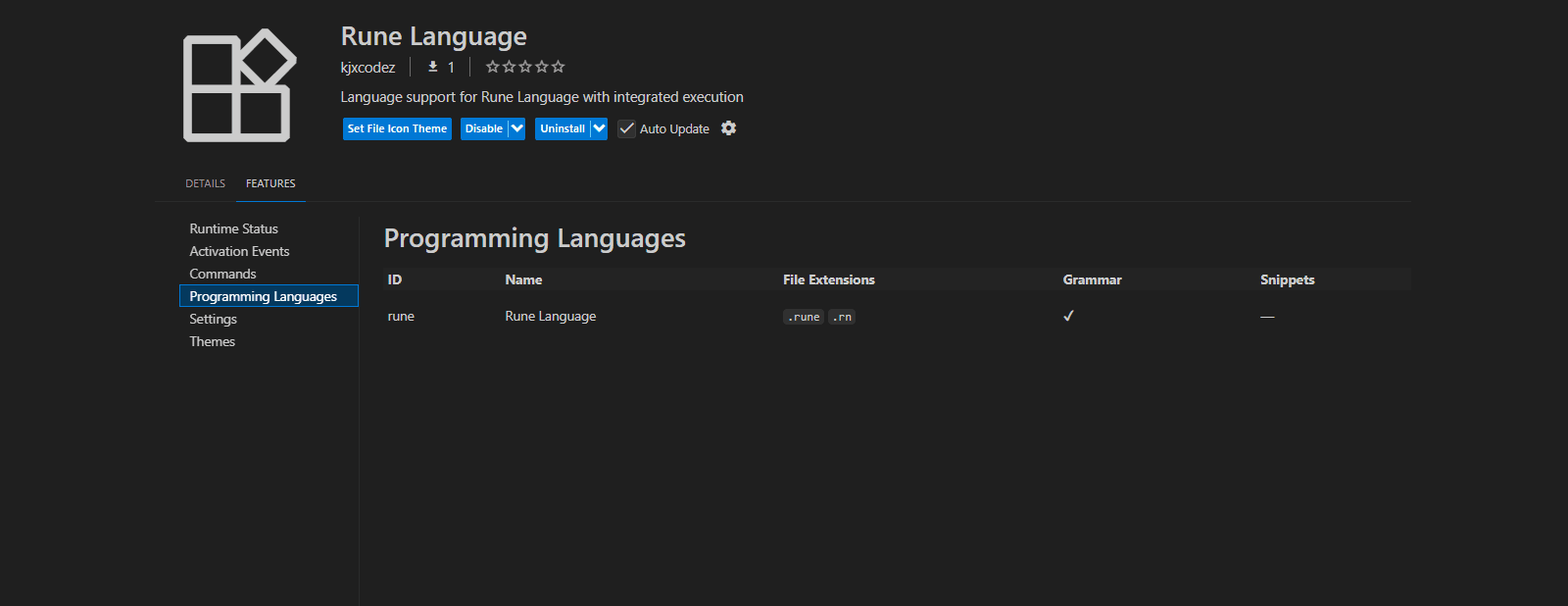 Rune Lang VS Code Extension